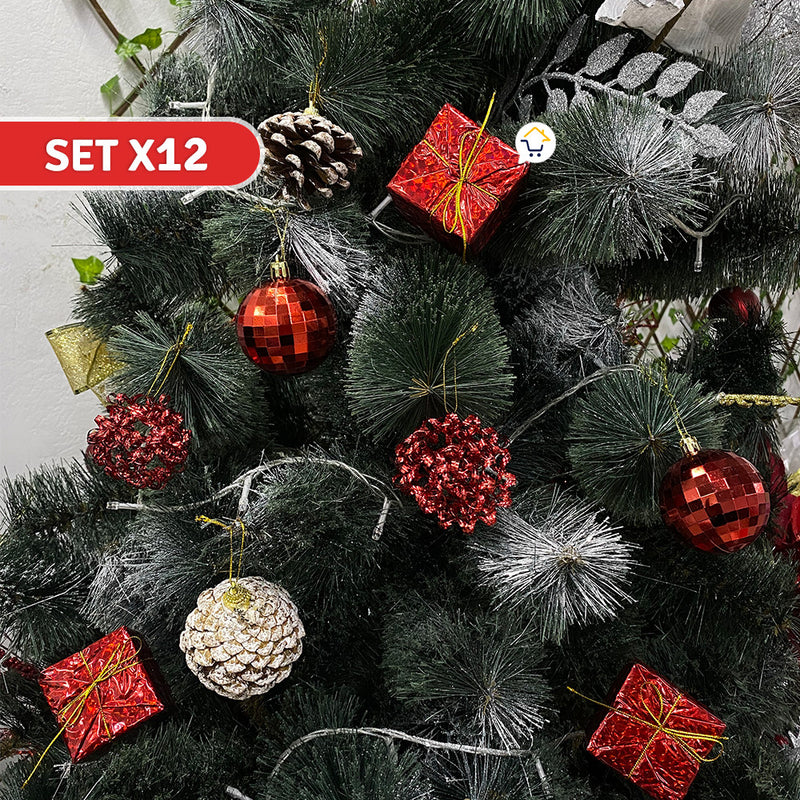 🎄 Esferas Navideñas Brillantes - Set de 12 🎄