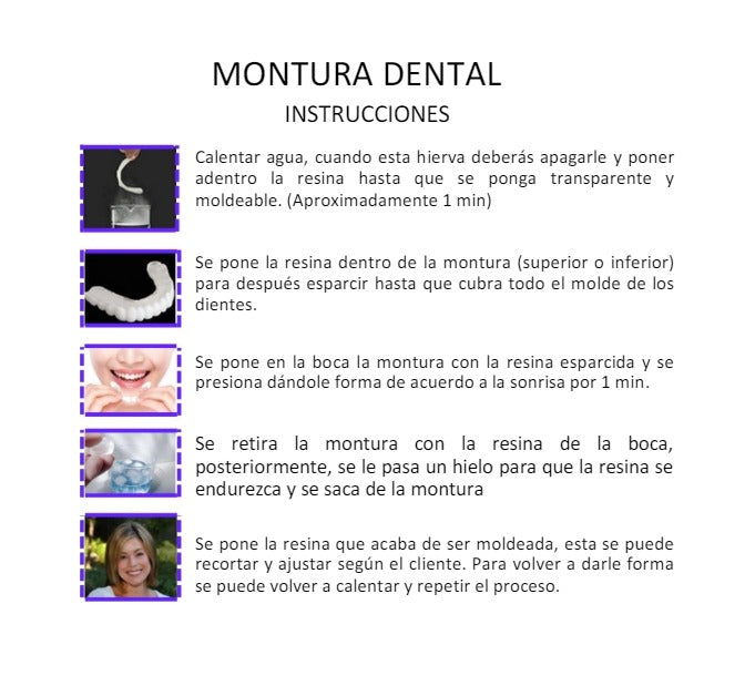 Montura Carillas dentales postizas