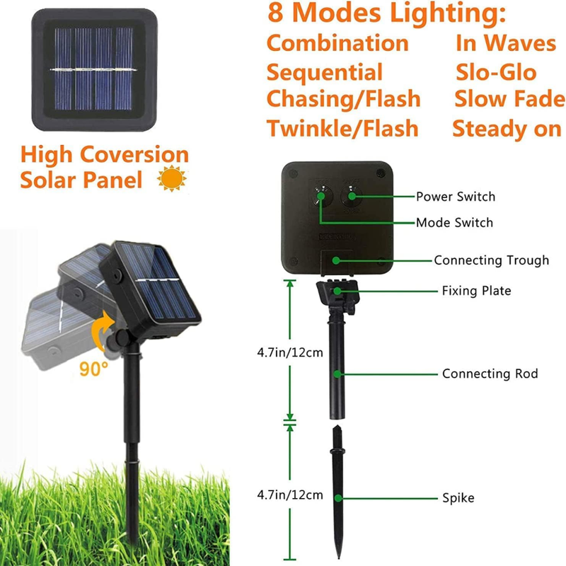 Luz Navideña Panel Solar Multicolor 7Mt